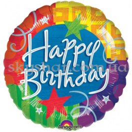 Опция Фольгована кулька "Happy Birthday (коло асорті)" – фото 15