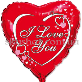 Опция Фольгована кулька серце з вензелями "I love You" – фото 4