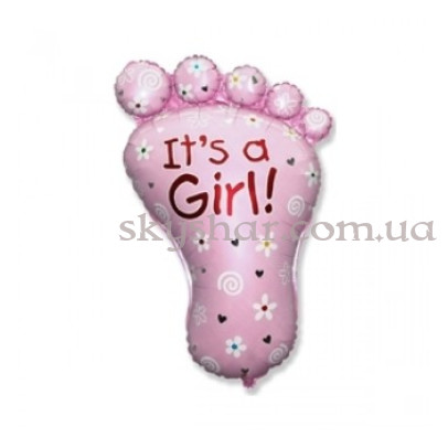 Фольгированный шар "Стопа девочки розовая" – фото 1