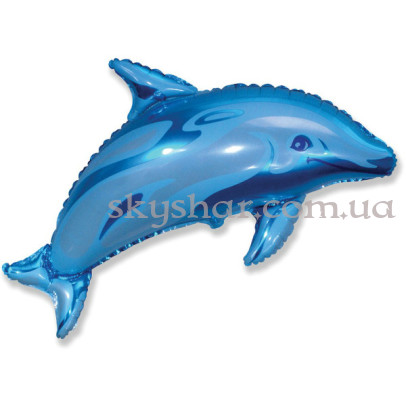 Фольгована кулька "Дельфін блакитний" – фото 1 Фольгована кулька "Дельфін блакитний" – фото 1