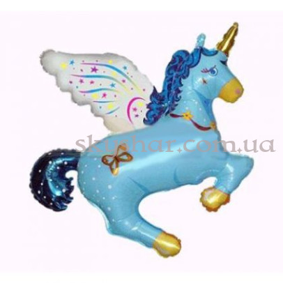 Фольгована кулька "Єдиноріг блакитний" – фото 1