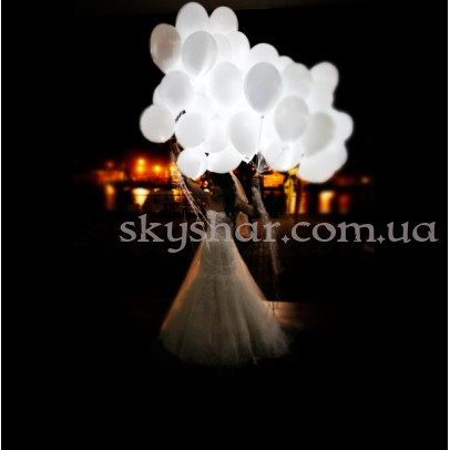 Светящиеся шарики гелиевые белые – фото 1