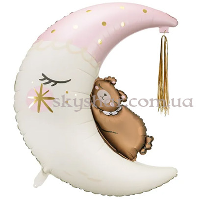 Фольгированный шар "Мишка на луне " – фото 1