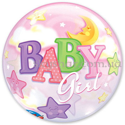 Шар Баблс "Луна и звезды. Девочка" – фото 1