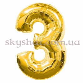 Опция Фольгированная цифра "3" Золотая – фото 5