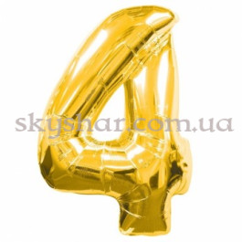 Опция Фольгированная цифра "4" Золотая – фото 1 Опция Фольгированная цифра "4" Золотая – фото 1