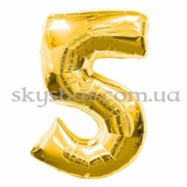Опция Фольгированная цифра "5" Золотая – фото 2 Опция Фольгированная цифра "5" Золотая – фото 2