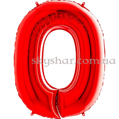 Фольгированная цифра "0" Красная – фото 1 Фольгированная цифра "0" Красная – фото 1