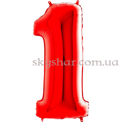 Фольгована цифра "1" Червона – фото 1