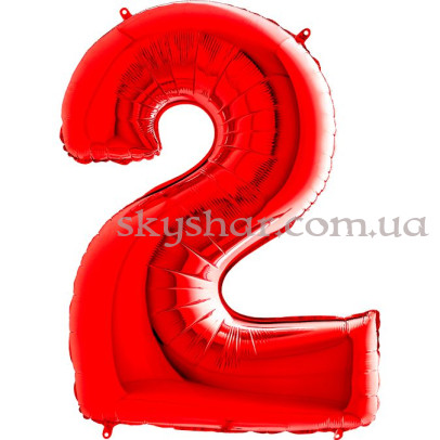 Фольгована цифра "2" Червона – фото 1