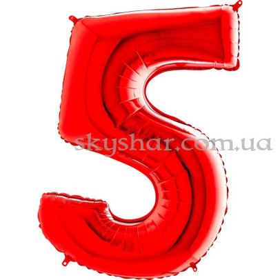 Фольгована цифра "5" Червона – фото 1 Фольгована цифра "5" Червона – фото 1