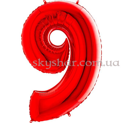 Фольгована цифра "9" Червона – фото 1