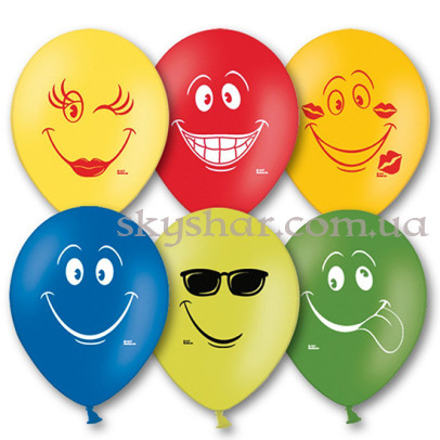 Гелиевые шары "Улыбки ассорти" (30 см)  – фото 1