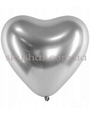 Гелієві кульки "Сердечки Хром" Сріблясті (30 см) – фото 3