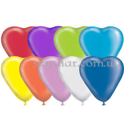 Гелиевые шары "Сердечки ассорти" (30 см)  – фото 1