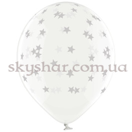 Опция Гелиевые шары "Звезды серебристые на прозрачном" (30 см)  – фото 3