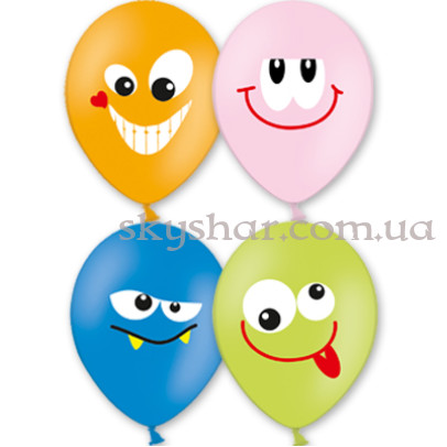 Гелієві кульки "Посмішки кольорові" (35 см)  – фото 1