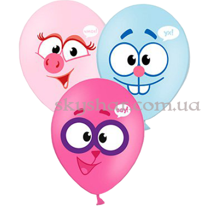 Гелієві кульки "Смішарики різнобарвні" (35 см)  – фото 1