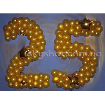 Цифра з кульок 25 "Зірки" – фото 1