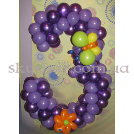 Опция Цифра из шаров "Бабочка+цветок" – фото 1 Опция Цифра из шаров "Бабочка+цветок" – фото 1