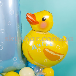 Фігура з кульок з блакитною цифрою та написом "Каченя" – фото 17