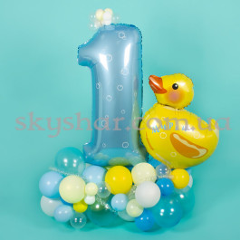 Опция Фігура з кульок з блакитною цифрою та написом "Каченя" – фото 16