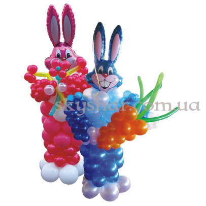 Фигура из шаров "Заяц с морковкой" 1 шт. – фото 1