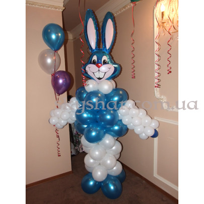 Фигура из шаров "Заяц радостный" – фото 1