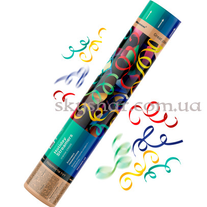 Хлопавка різнокольоровий серпантин 30 см – фото 1