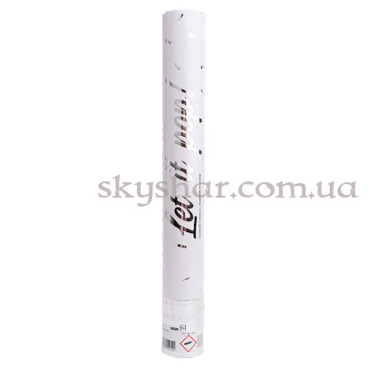 Хлопушка фольга серебристая 40 см – фото 1