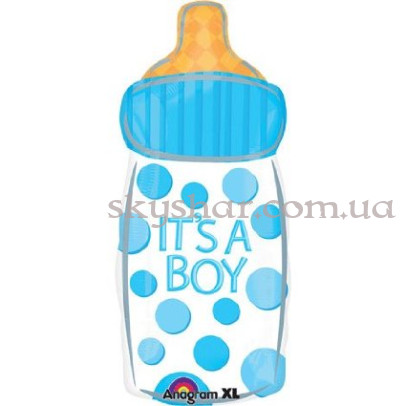 Фольгована кулька "Пляшечка блакитна" – фото 1 Фольгована кулька "Пляшечка блакитна" – фото 1