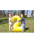 Фольгированная цифра "2" в виде жирафа – фото 3