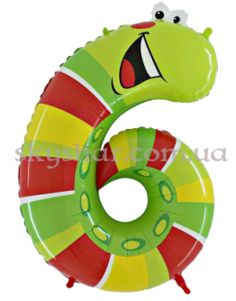 Опция Фольгированная цифра "6" в виде гусеницы – фото 1 Опция Фольгированная цифра "6" в виде гусеницы – фото 1