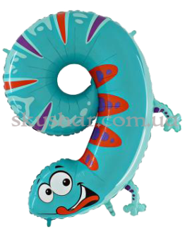 Опция Фольгированная цифра "9" в виде ящерицы – фото 1 Опция Фольгированная цифра "9" в виде ящерицы – фото 1