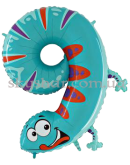 Фольгована цифра "9" у вигляді ящірки – фото 2