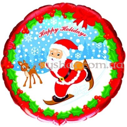 Кулька "Санта на лижах" ненадута – фото 1