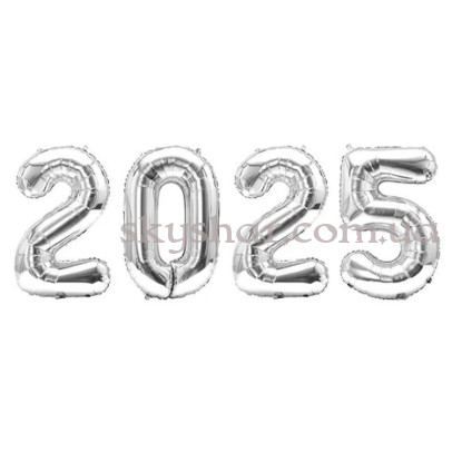 Цифри кульки 2025 Срібло – фото 1