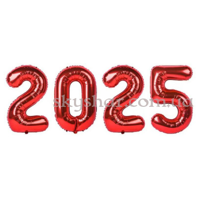 Цифри кульки 2025 Червоні – фото 1