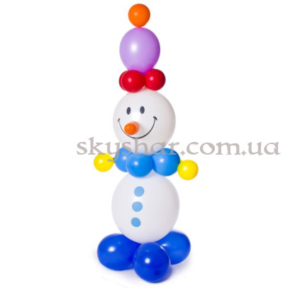 Фігура з кульок "Сніговик у шапочці" – фото 1