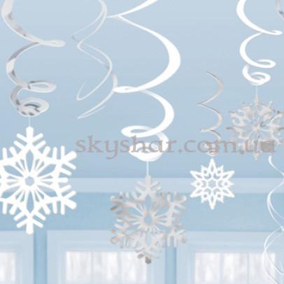 Спіраль Сніжинки 46-60 см 12 шт. – фото 1