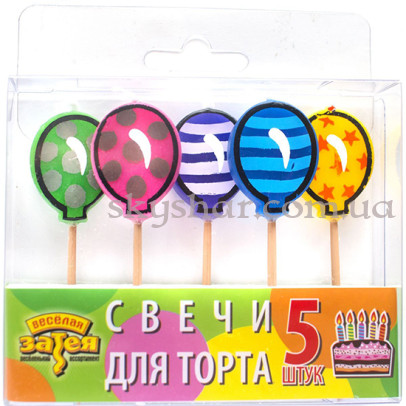 Свечи для торта на пиках "Шарики" – фото 1
