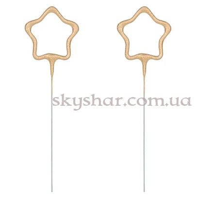 Бенгальские огни "Звезды золотистые" 16,5 см 2 шт. – фото 1