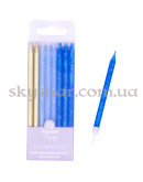 Свічки для торта "Блакитні та золотисті" 7,5 см 16 шт. – фото 3