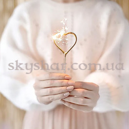 Бенгальські вогні "Серця золотисті" 16,5 см 2 шт. – фото 2