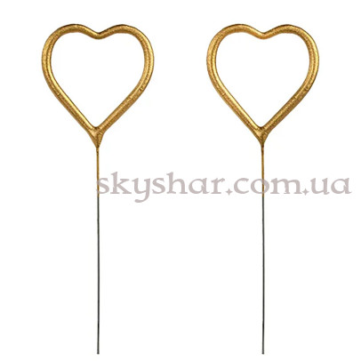 Бенгальские огни "Сердца золотистые" 16,5 см 2 шт. – фото 1