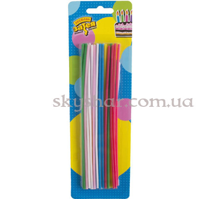 Свічки Тонкі для торта Асорті 24 шт. – фото 1