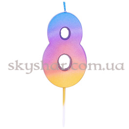 Опция Свічка -цифра "8" Омбре райдужне – фото 8