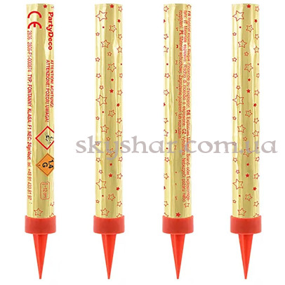 Cвічки-феєрверк для торта 4 шт. 12 см Золоті – фото 1