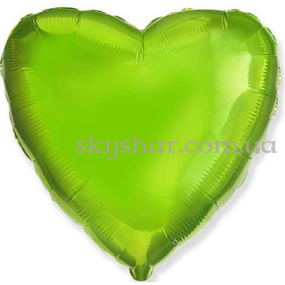 Фольгированный шар "Сердце лайм" 46 см – фото 1