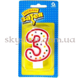 Опция Свеча -цифра "3" Горошек – фото 1 Опция Свеча -цифра "3" Горошек – фото 1